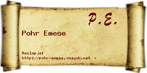 Pohr Emese névjegykártya